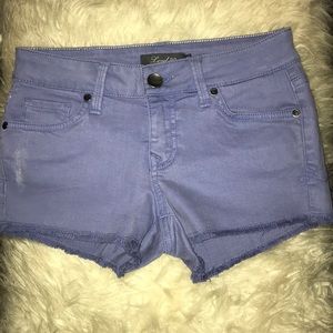 Purple light wash mini shorts